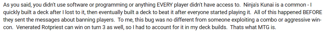 youtube comment about MTGA bug