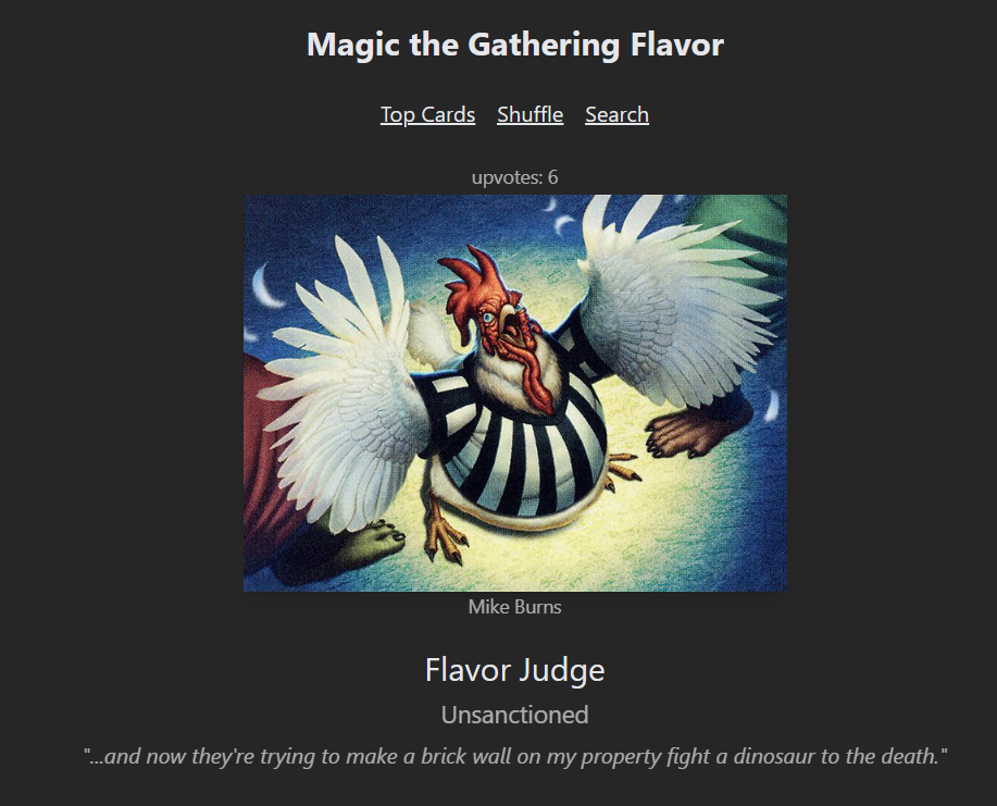 the homepage for mtgflavor