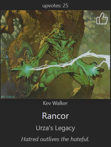 the art and flavor text for the magic the gathering card "rancor"