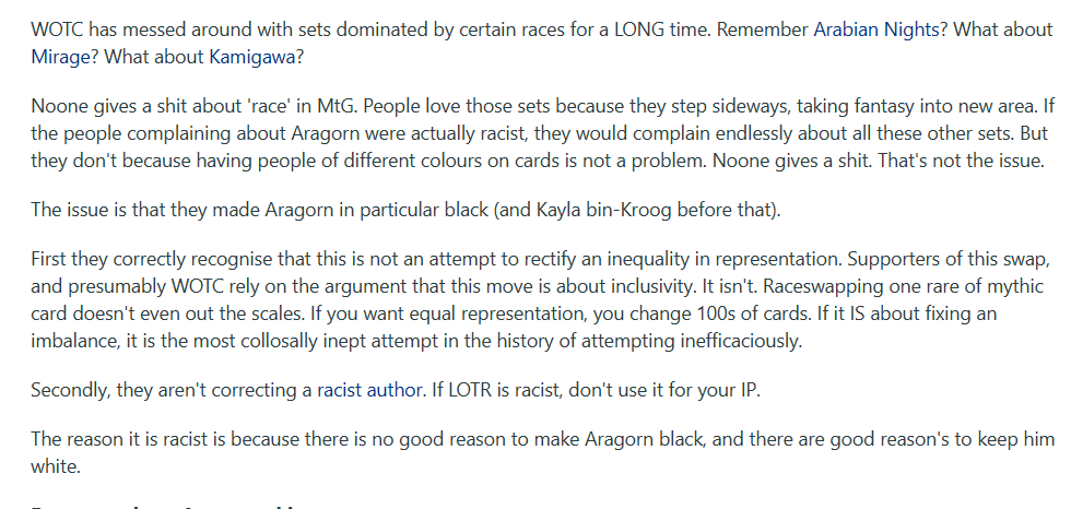 a reddit quote about the correct way to diversify mtg