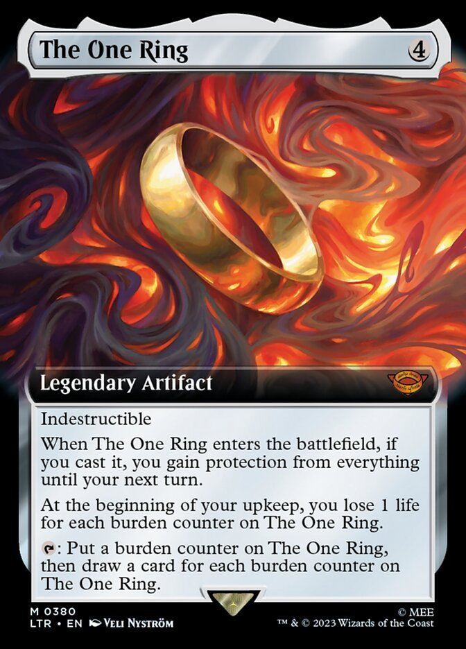 the extended art version of the one ring mtg card
