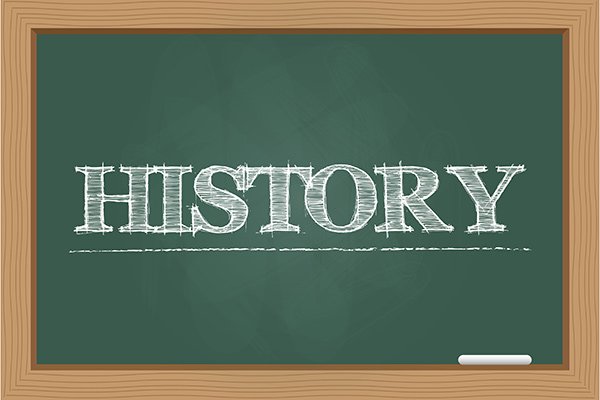 the word history written on a chalkboard