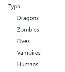 a list of mtg tribes with the term typal above