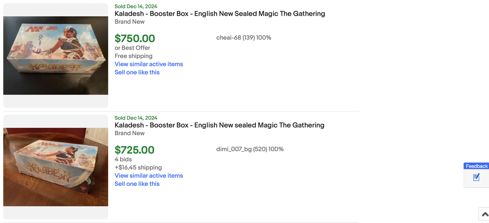 Kaladesh eBay Prices