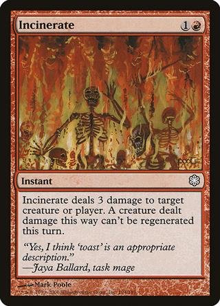 s3818 ABUGames Incinerate Coldsnap Theme Decks NM Special Artist Signed CARD