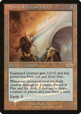 Magic the Gathering MtG Double Masters Mythic Rare Sword of Fire and Ice #297