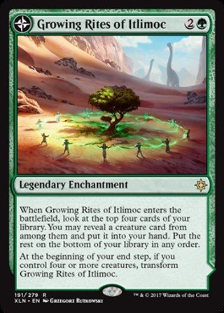 GROWING RITES OF ITLIMOCCRADLE OF THE SUN Ixalan MTG Green Enchantment Rare 